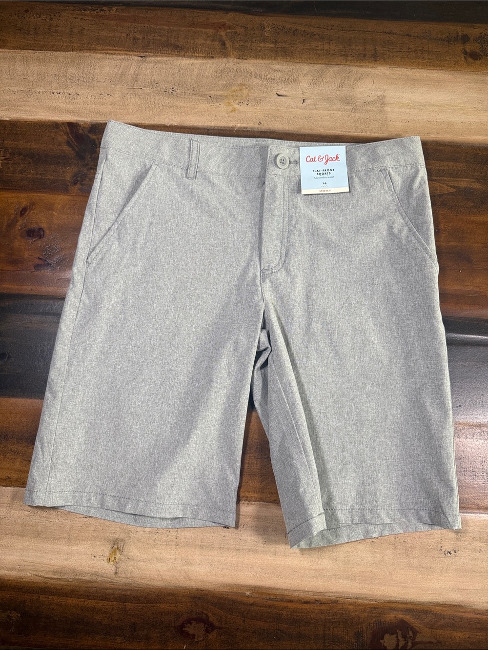 Cat & Jack Light Gray Flat Front Shorts New
